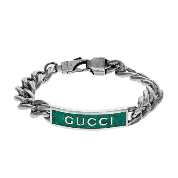 Gucci Jewelry - Gucci enamel logo ID link bracelet .925 sterling silver made in Italy